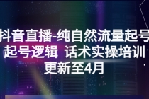 抖音直播-纯自然流量起号，起号逻辑  话术实操培训-创业信息网
