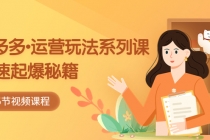 2023拼多多-运营玩法系列课:快速起爆秘籍-创业信息网