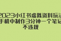 2023小红书虚拟资料玩法，手机中制作3分钟一个笔记不违规-创业信息网