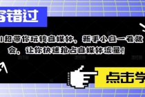 11招带你玩转自媒体,新手小白一看就会,让你快速抢占自媒体流量!-创业信息网