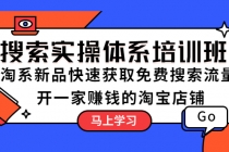 搜索实操体系培训班:淘系新品快速获取免费搜索流量 开一家赚钱的淘宝店铺-创业信息网