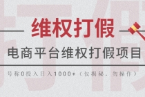 电商平台维权打假项目,号称0投入日入1000+-创业信息网