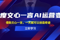 百度·文心一言AI·运营变现,借助文心一言,一天就可以创造奇迹-创业信息网