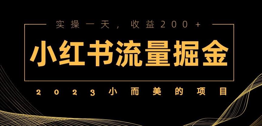 2023小而美的项目,小红书流量掘金,实操一天,收益200+【揭秘】-创业信息网