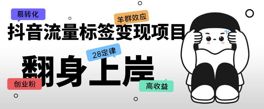 抖音流量标签变现项目,抖音创业粉轻松转化,单价高收益简单-创业信息网