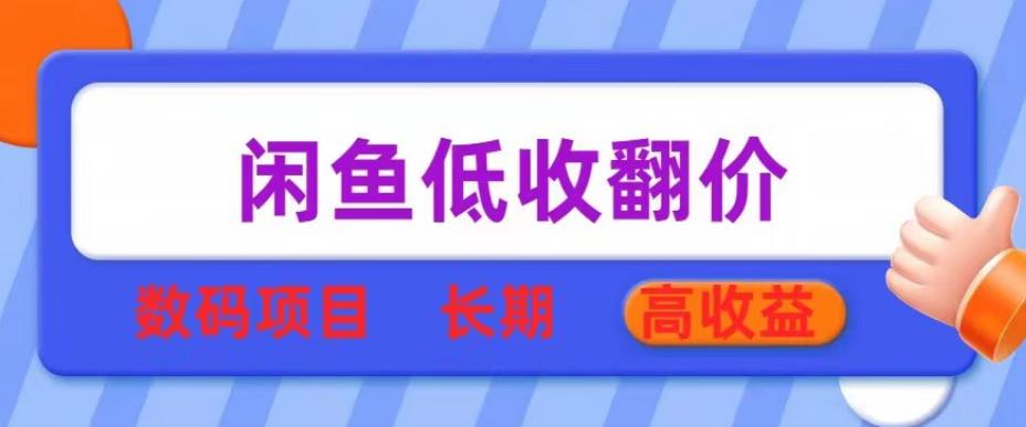 闲鱼低收翻价数码暴利项目，长期高收益【揭秘】-创业信息网