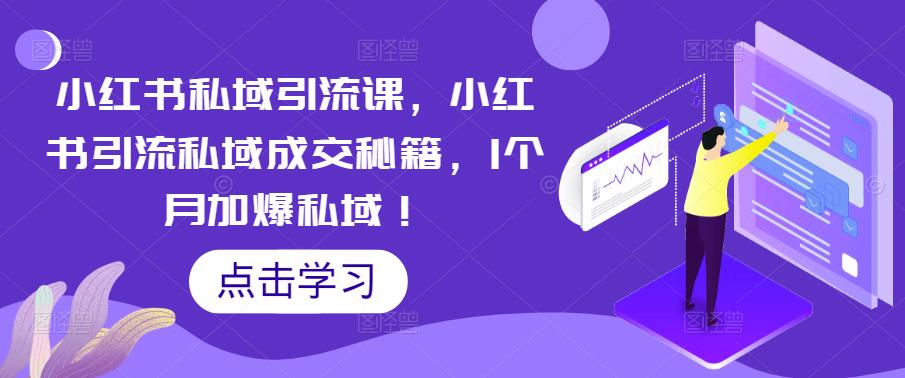 小红书私域引流课,小红书引流私域成交秘籍,1个月加爆私域!-创业信息网