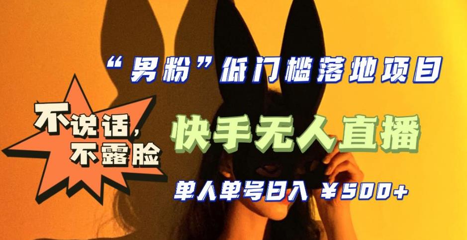 【全新升级】零基础单人单号单晚500+,不说话,不露脸,4月最新超皮实快手无人直播-创业信息网