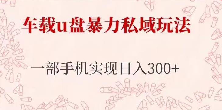 车载u盘暴力私域玩法,长期项目,仅需一部手机实现日入300+-创业信息网