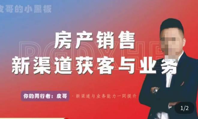 皮哥·房产销售新渠道获客与业务,打造新时代房产经纪达人,助力行业新人成长为业内精英-创业信息网
