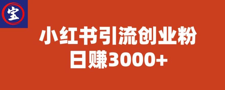 宝哥小红书引流创业粉,日赚3000+【揭秘】-创业信息网