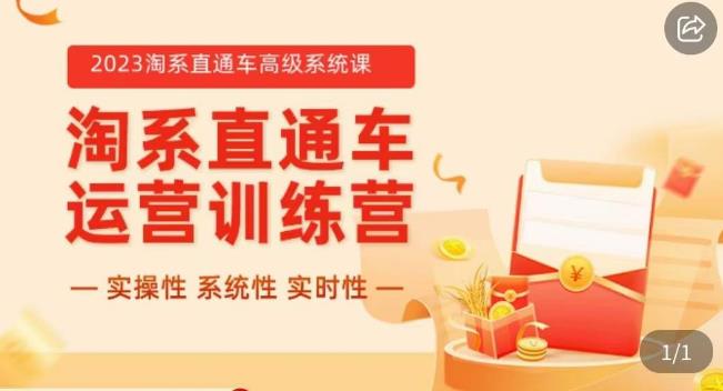 冠东·2023淘系直通车高级系统课,实操性,系统性,实时性,直通车完整体系教学-创业信息网