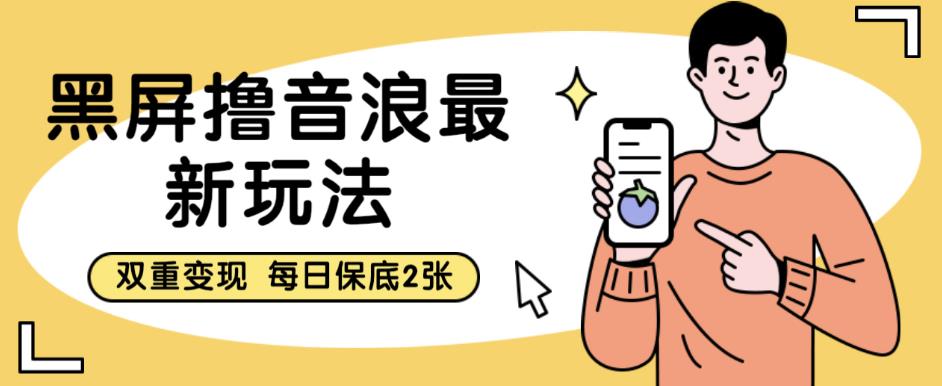 黑屏撸音浪最新玩法，双重变现，每日保底2张【揭秘】-创业信息网