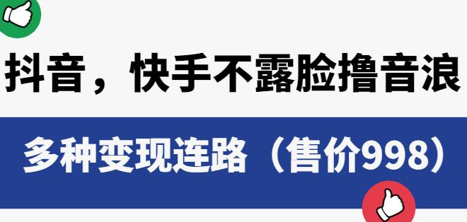 抖音快手不露脸撸音浪项目，多种变现连路（售价998）-创业信息网