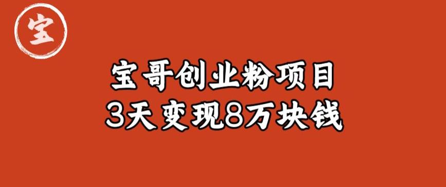 宝哥IP图文创业粉引流项目实战分享:单个账号3天涨粉1万,变现8万块钱(图文教程)【揭秘】-创业信息网