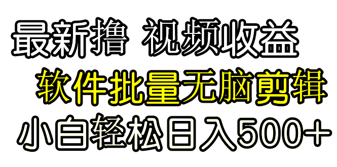 发视频撸收益，软件无脑批量剪辑，第一天发第二天就有钱-创业信息网
