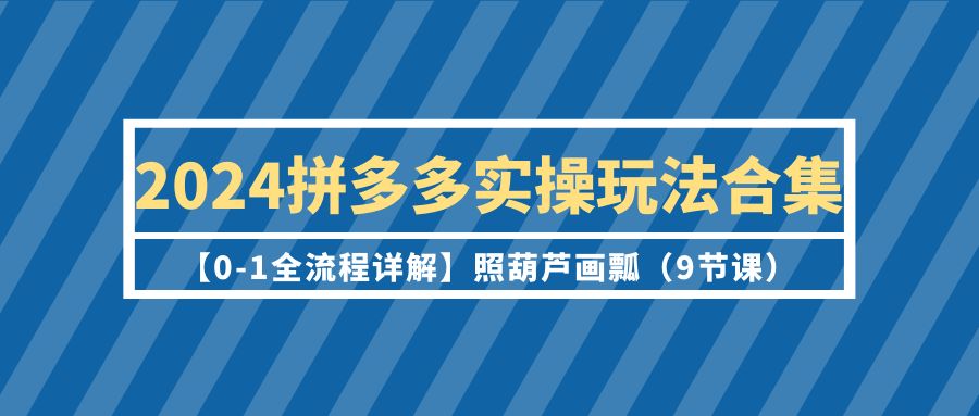 2024拼多多实操玩法合集【0-1全流程详解】照葫芦画瓢-创业信息网