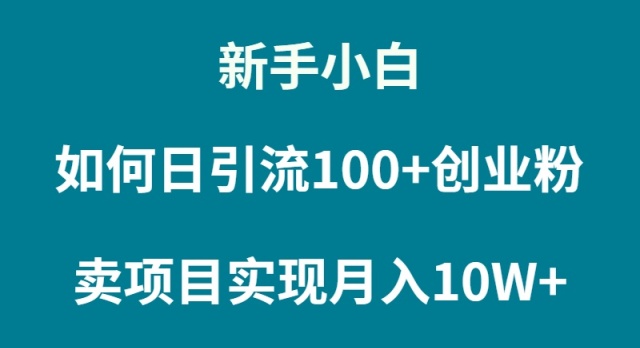 新手小白如何通过卖项目实现月入10W+-创业信息网