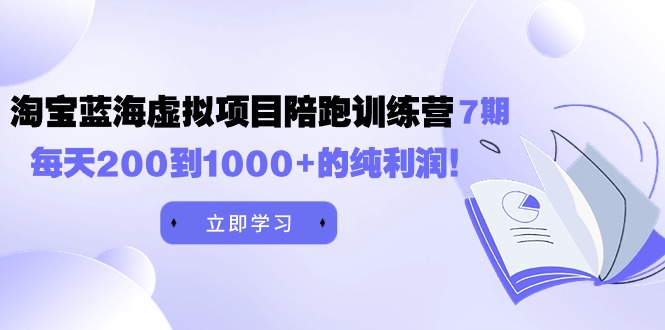 黄岛主《淘宝蓝海虚拟项目陪跑训练营7期》每天200到1000+的纯利润-创业信息网