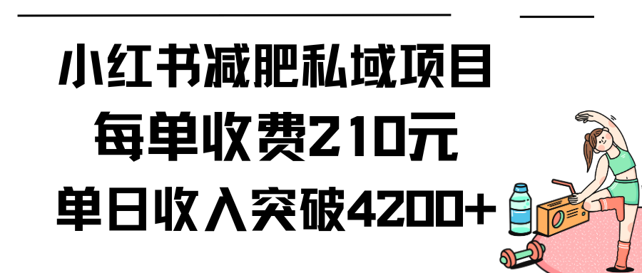 小红书减肥私域项目每单收费210元单日成交20单,最高日入4200+-创业信息网