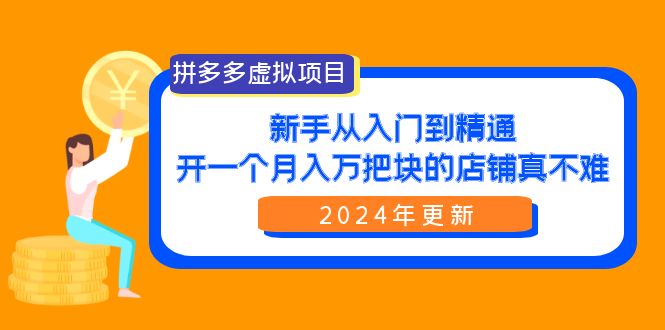 拼多多虚拟项目:入门到精通,开一个月入万把块的店铺 真不难-创业信息网