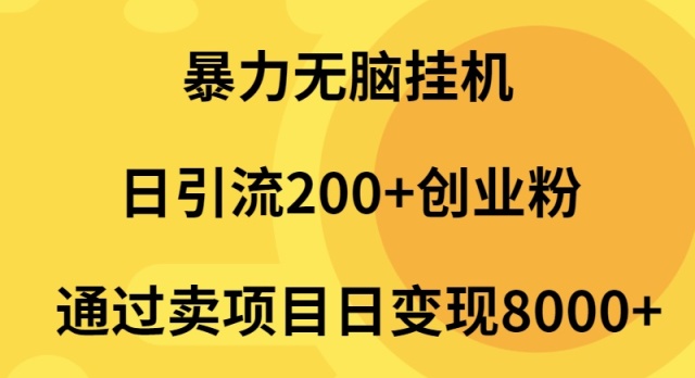 暴力无脑挂机日引流200+创业粉通过卖项目日变现2000+-创业信息网