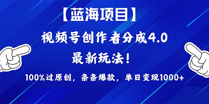 2024蓝海项目视频号，最新方法， 100%过原创，条条爆款，单日变现1K+，…-创业信息网