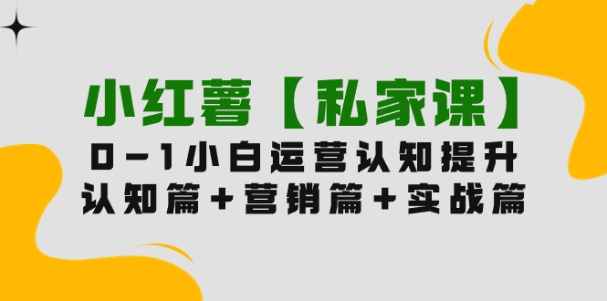 小红薯【私家课】0-1玩赚小红书内容营销，认知篇+营销篇+实战篇-创业信息网