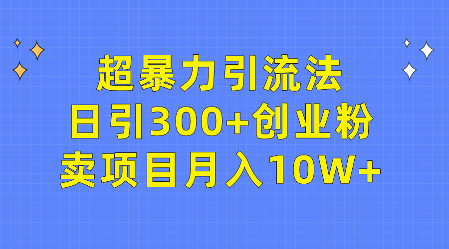 超暴力引流法,日引300+创业粉,卖项目月入10W+-创业信息网