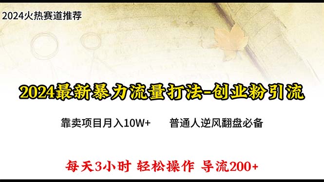 2024年最新暴力流量打法,每日导入300+,靠卖项目月入10W+-创业信息网