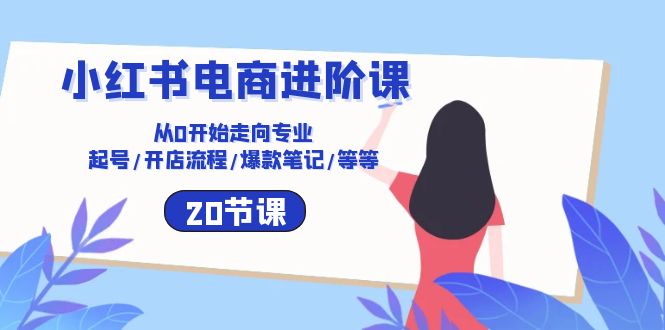 小红书电商进阶课：从0开始走向专业 起号/开店流程/爆款笔记/等等-创业信息网