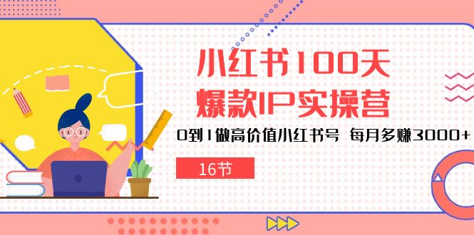 小红书100天-爆款IP实操营,0到1做高价值小红书号 每月多赚3000+-创业信息网
