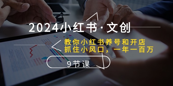 2024小红书·文创:教你小红书养号和开店、抓住小风口 一年一百万 (9节课)-创业信息网