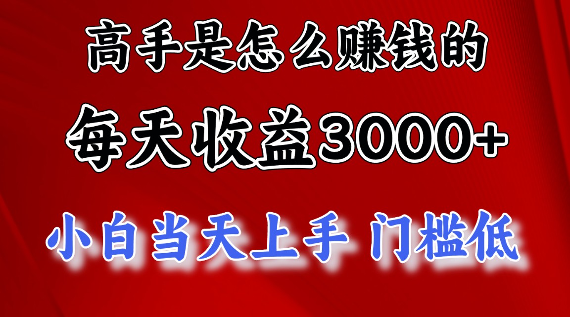 高手是怎么赚钱的,一天收益3000+ 这是穷人逆风翻盘的一个项目,非常稳…-创业信息网