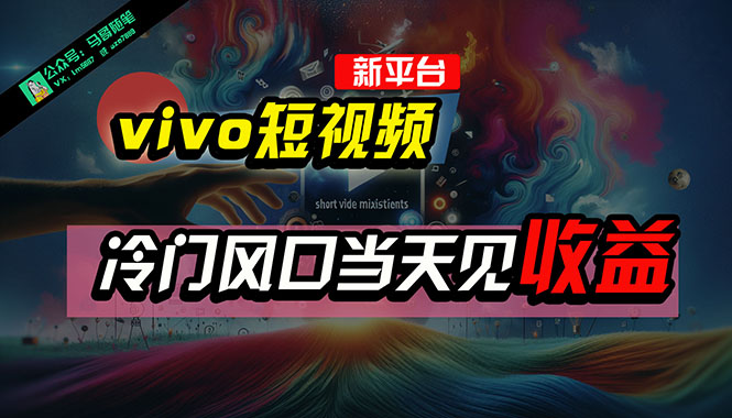 全新平台vivo短视频，新风口AI混剪无脑搬运，冷门风口当天见收益，7天…-创业信息网