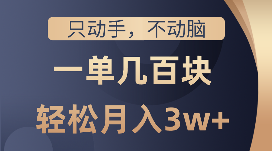 只动手不动脑，一单几百块，轻松月入3w+，看完就能直接操作，详细教程-创业信息网