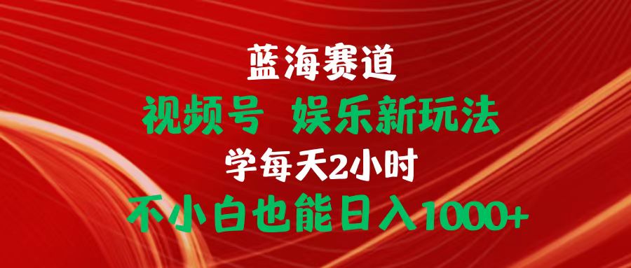 蓝海赛道视频号 娱乐新玩法每天2小时小白也能日入1000+-创业信息网
