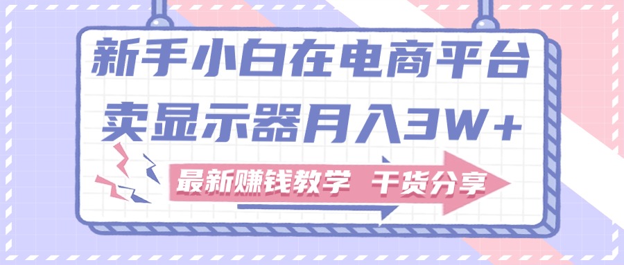 新手小白如何做到在电商平台卖显示器月入3W+,最新赚钱教学干货分享-创业信息网