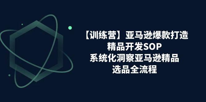 【训练营】亚马逊爆款打造之精品开发SOP，系统化洞察亚马逊精品选品全流程-创业信息网
