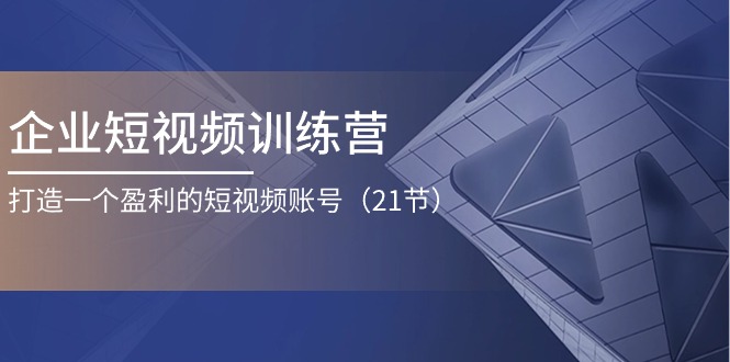 企业短视频训练营:打造一个盈利的短视频账号-创业信息网