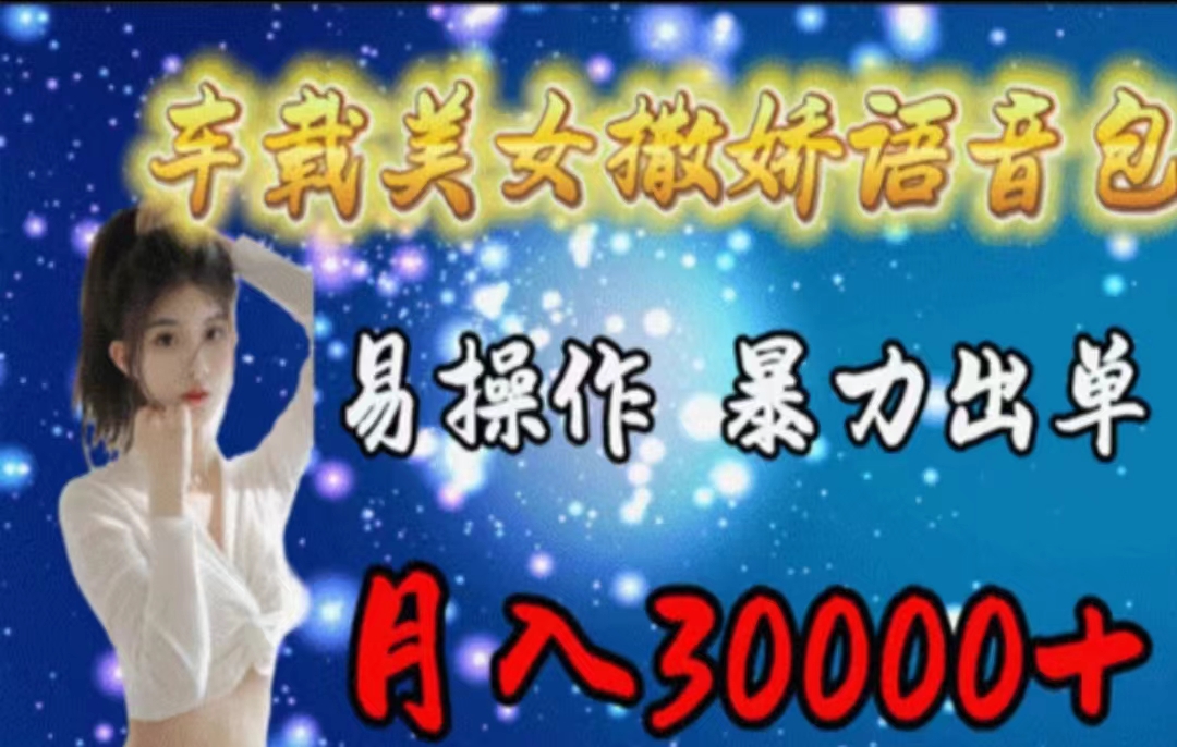 车载美女撒娇语音包，执行就出单，月入3000＋，小白看完课程就能马上实操-创业信息网