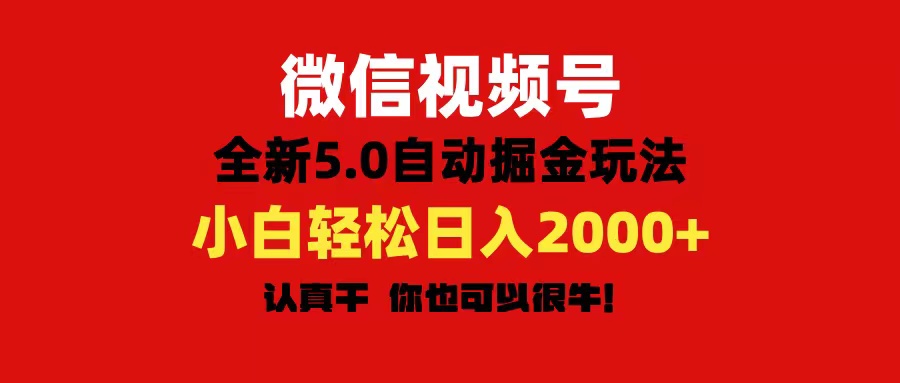 微信视频号变现,5.0全新自动掘金玩法,日入利润2000+有手就行-创业信息网