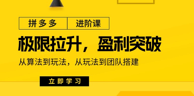 拼多多·进阶课：极限拉升/盈利突破：从算法到玩法 从玩法到团队搭建-18节-创业信息网