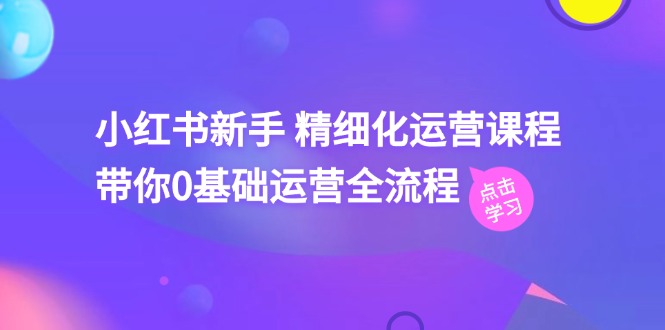 小红书新手 精细化运营课程,带你0基础运营全流程-创业信息网