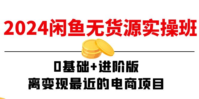 2024闲鱼-无货源实操班:0基础+进阶版,离变现最近的电商项目-创业信息网