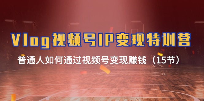 Vlog 视频号IP变现特训营,普通人如何通过视频号变现赚钱-创业信息网