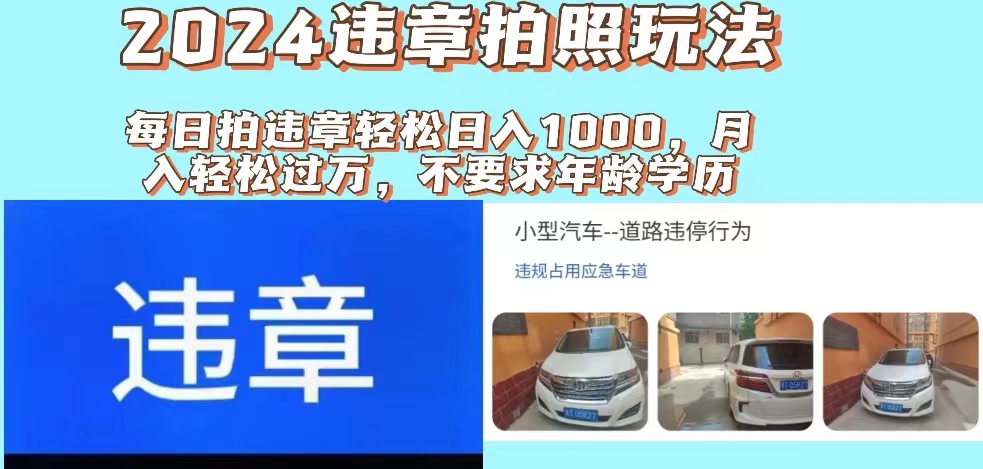 2024违章拍照新玩法,推广躺赚+拍照赚钱双模式,日入1000+-创业信息网