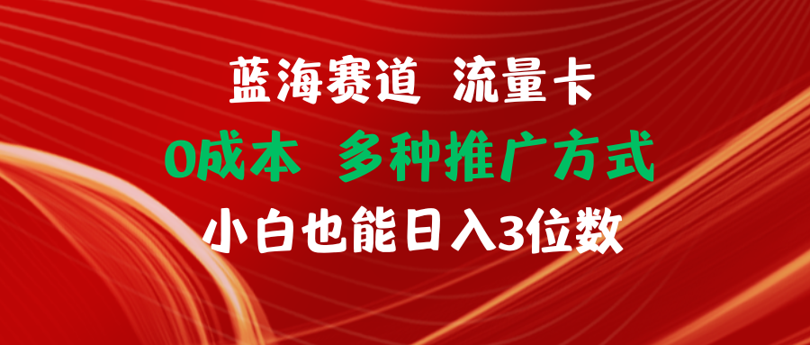 蓝海赛道 流量卡 0成本 小白也能日入三位数-创业信息网
