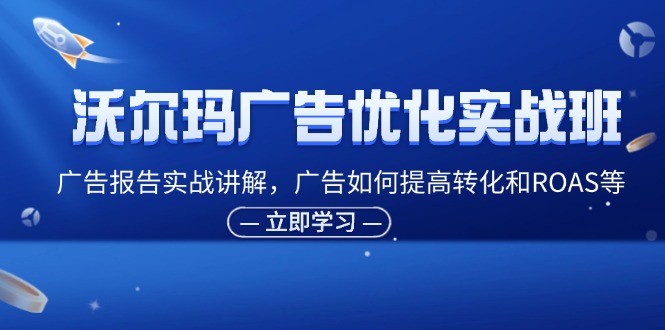 沃尔玛广告优化实战班,广告报告实战讲解,广告如何提高转化和ROAS等-创业信息网