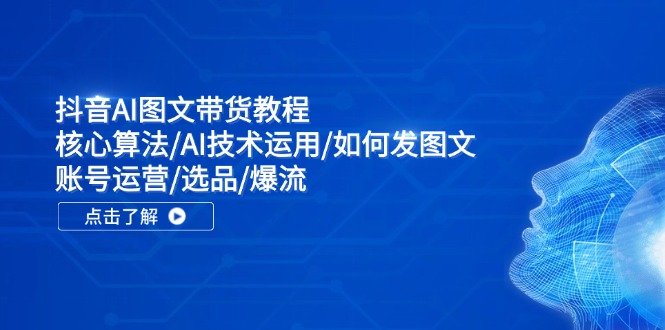 抖音AI图文带货教程:核心算法/AI技术运用/如何发图文/账号运营/选品/爆流-创业信息网